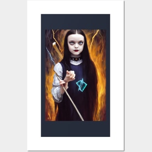 Painting Of Wednesday Addams Portrait Posters and Art